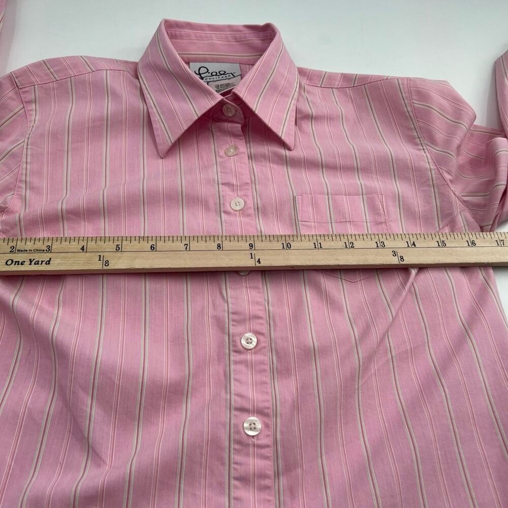 LILLY PULITZER Pink Striped Fitted Shirt Has Stretch Woman's Size 4 - Picture 6 of 15